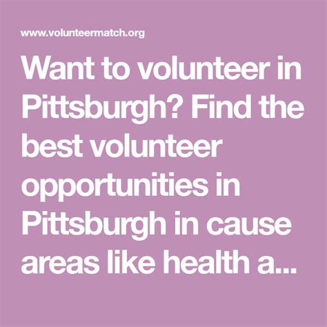 Pittsburgh Volunteer Opportunities